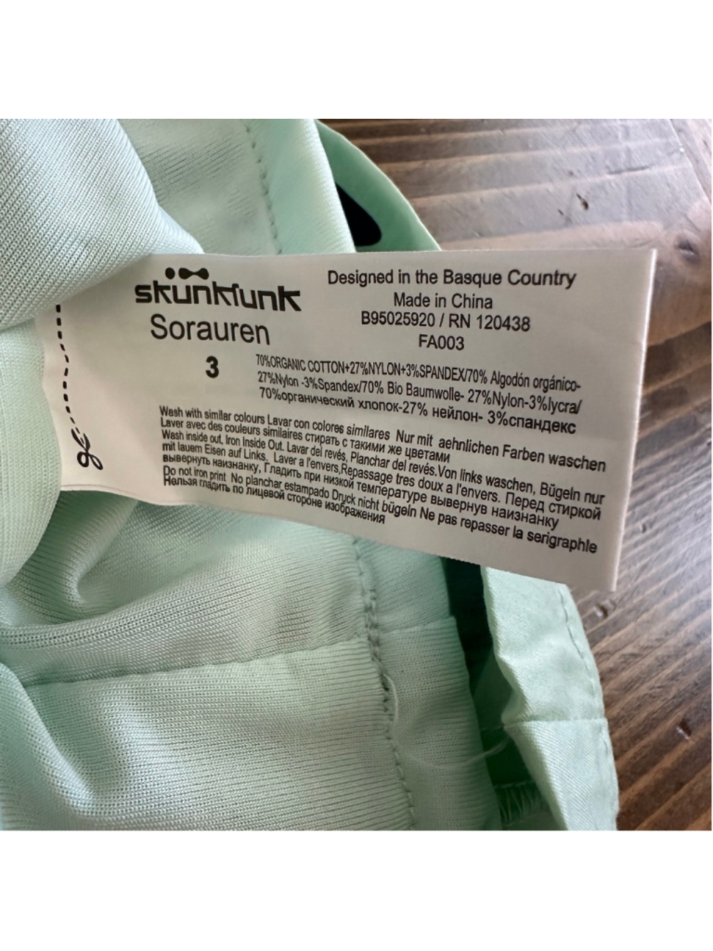 Skunkfunk Leaf Print Mini Dress Womens S Green Blue Organic Cotton - Picture 11 of 14